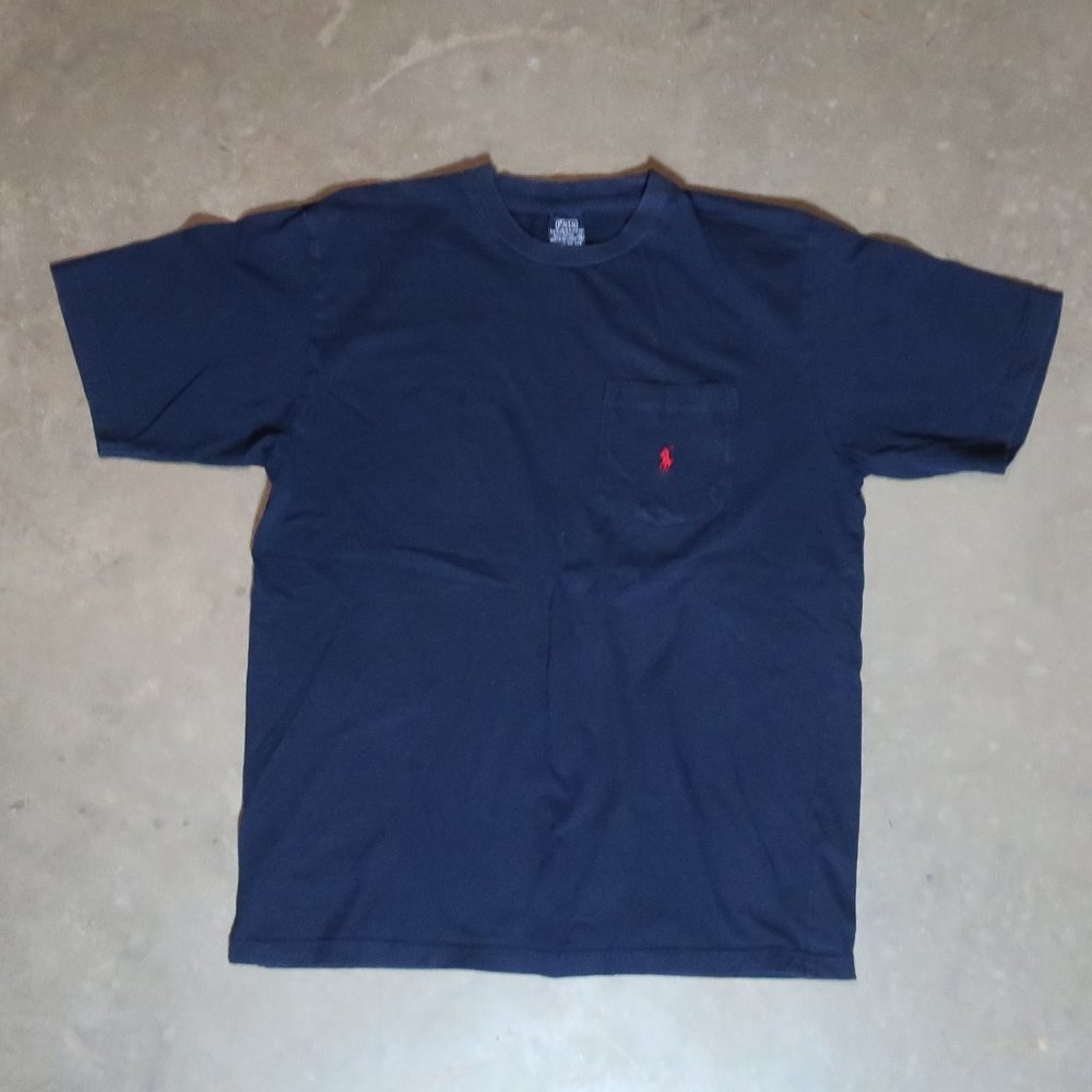 Polo. Ralph Lauren. Men's X-Large. T-Shirt. Navy w/ Red Logo.